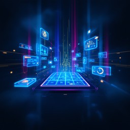 Free Neon Control Interface Image - Cyberpunk, Holographic, Neon ...