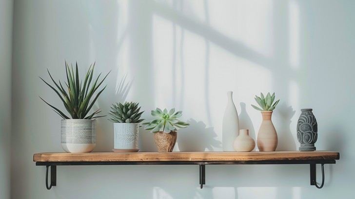 Free Minimalist Shelf Decor Image - Shelf, Plants, Vases | Download at ...