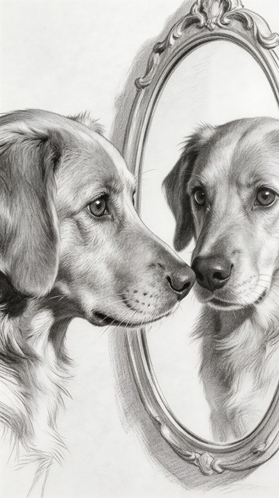 Dog Reflection Drawing Free Dog Mirror Reflection Image - Dog, Mirror, Reflection | Download ...