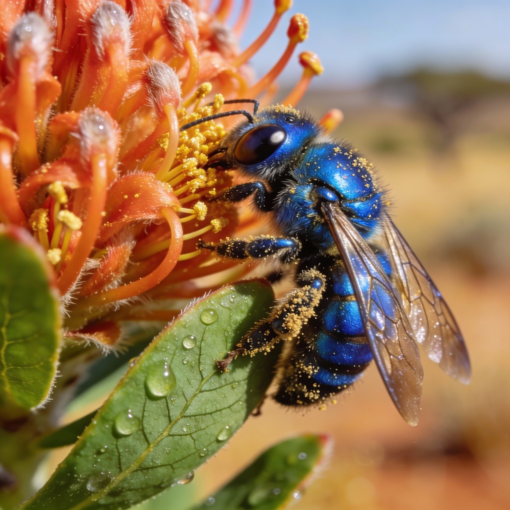 Free Blue Bee Pollinating Image - Bee, Pollination, Macro | Download at ...
