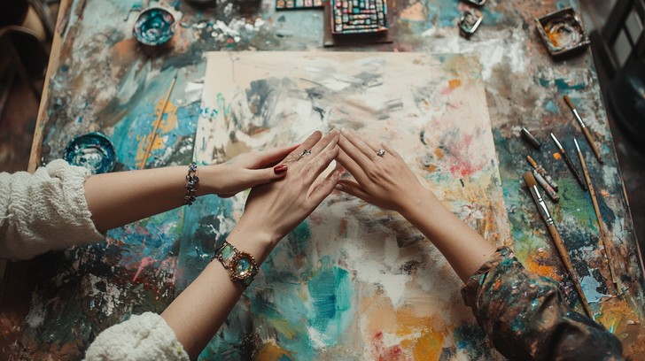 Download Artist Resting Hands Image - Artist, Hands, Canvas | StockCake