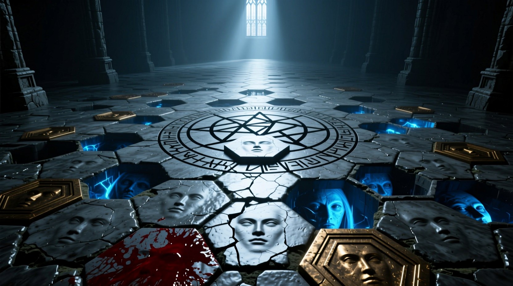 Free Mysterious Ritual Chamber Image - Hexagonal, Stone, Floor ...