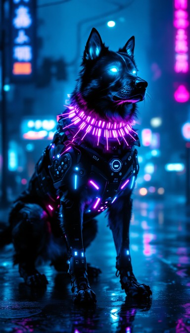 Perro Neon Free Neon Cyber Dog Image - Cyberpunk, Neon, Dog | Download at StockCake