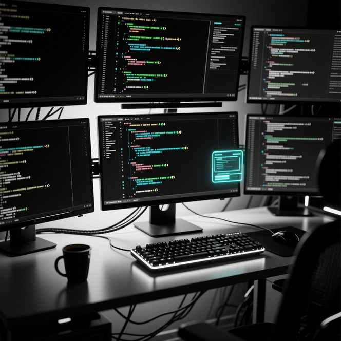 Free Cyberpunk Coding Station Image - Cyberpunk, Programming, Coding ...