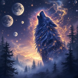 Free Celestial Wolf Howls Image - Wolf, Celestial, Cosmic | Download at ...