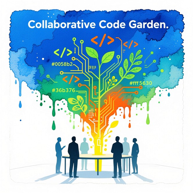 Free Code Garden Blooms Image - Watercolor, Collaboration, Digital ...