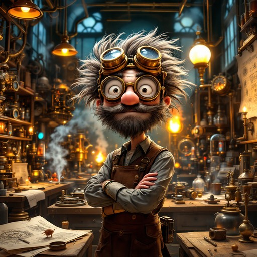 Cartoon Figure Inventor Free Steampunk Inventor Portrait Image - Steampunk, Inventor, Portrait ...