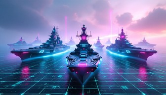 Free Neon Naval Fleet Image - Synthwave, Cyberpunk, Warships | Download ...