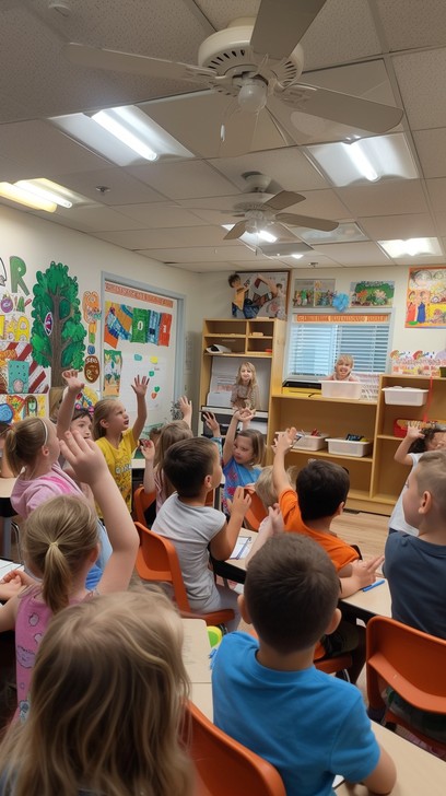 Interaction During Lesson Free Classroom Interaction Moment Image - Classroom, Children ...