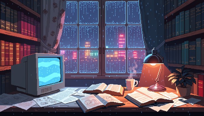 Free Cozy Pixel Desk Image - Pixel, Retro, Desk | Download at StockCake