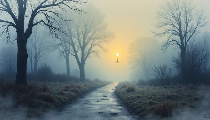 Free Misty Path Beacon Image - Misty, Path, Lantern | Download at StockCake
