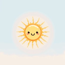 Free Sunny Kawaii Pixel Image - Kawaii, Pixel, Sun | Download at StockCake