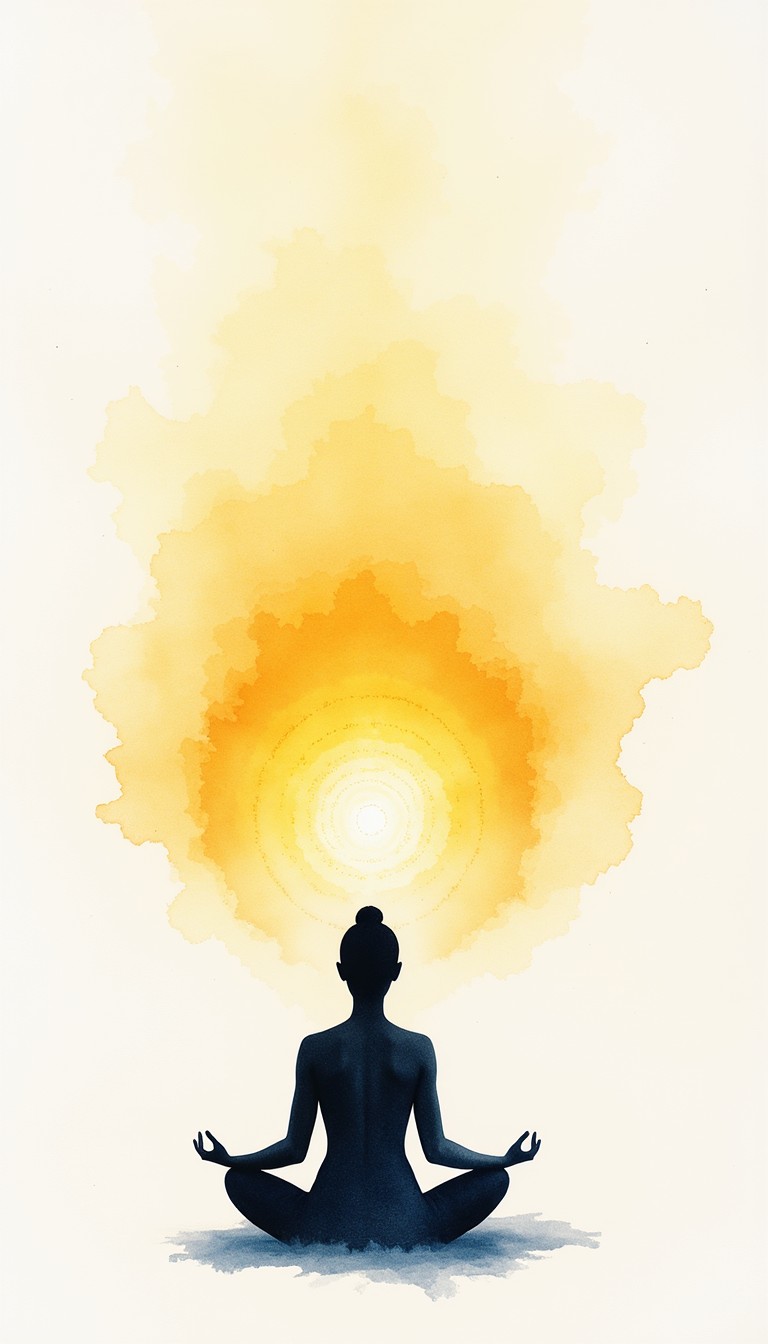Free Inner Light Radiates Image - Meditation, Silhouette, Watercolor ...