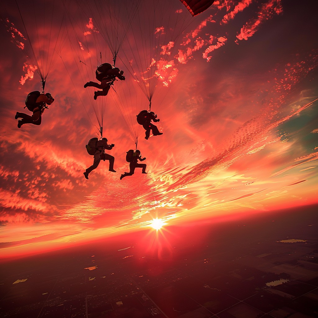 Free Skydivers at Sunset Image - Skydiving, Sunset, Adventure ...