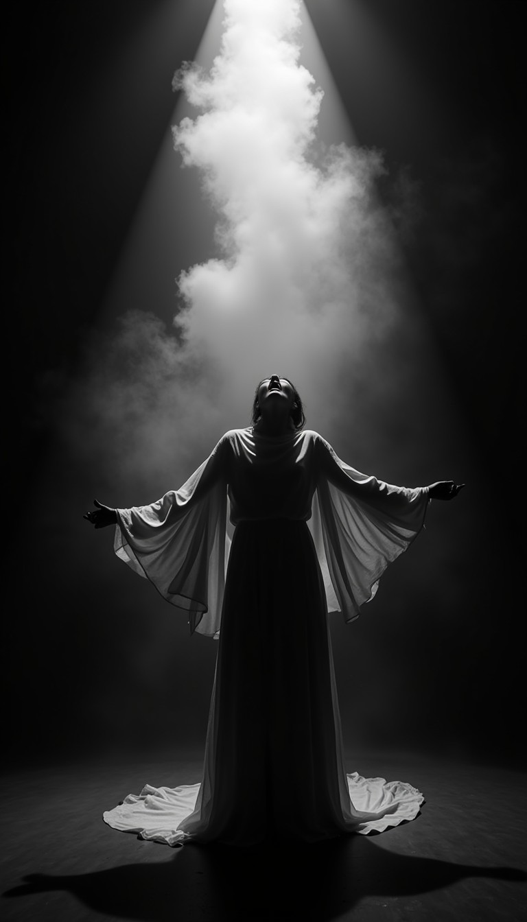 Singer Shadowed Free Shadowed Divine Performance Image - Mystical, Singer, Monochrome ...