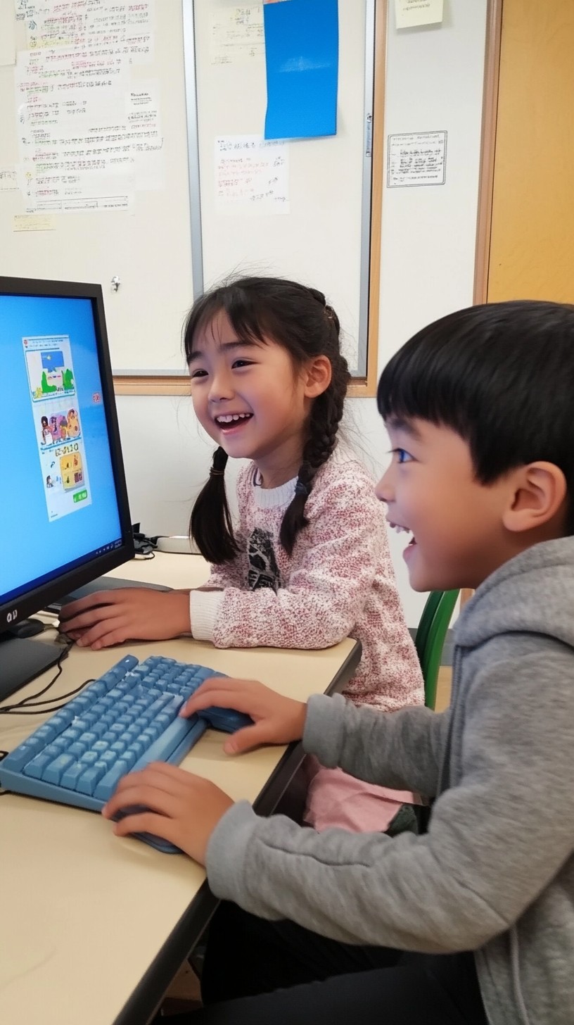Free Kids enjoying computer Image - Children, Computer, Education ...
