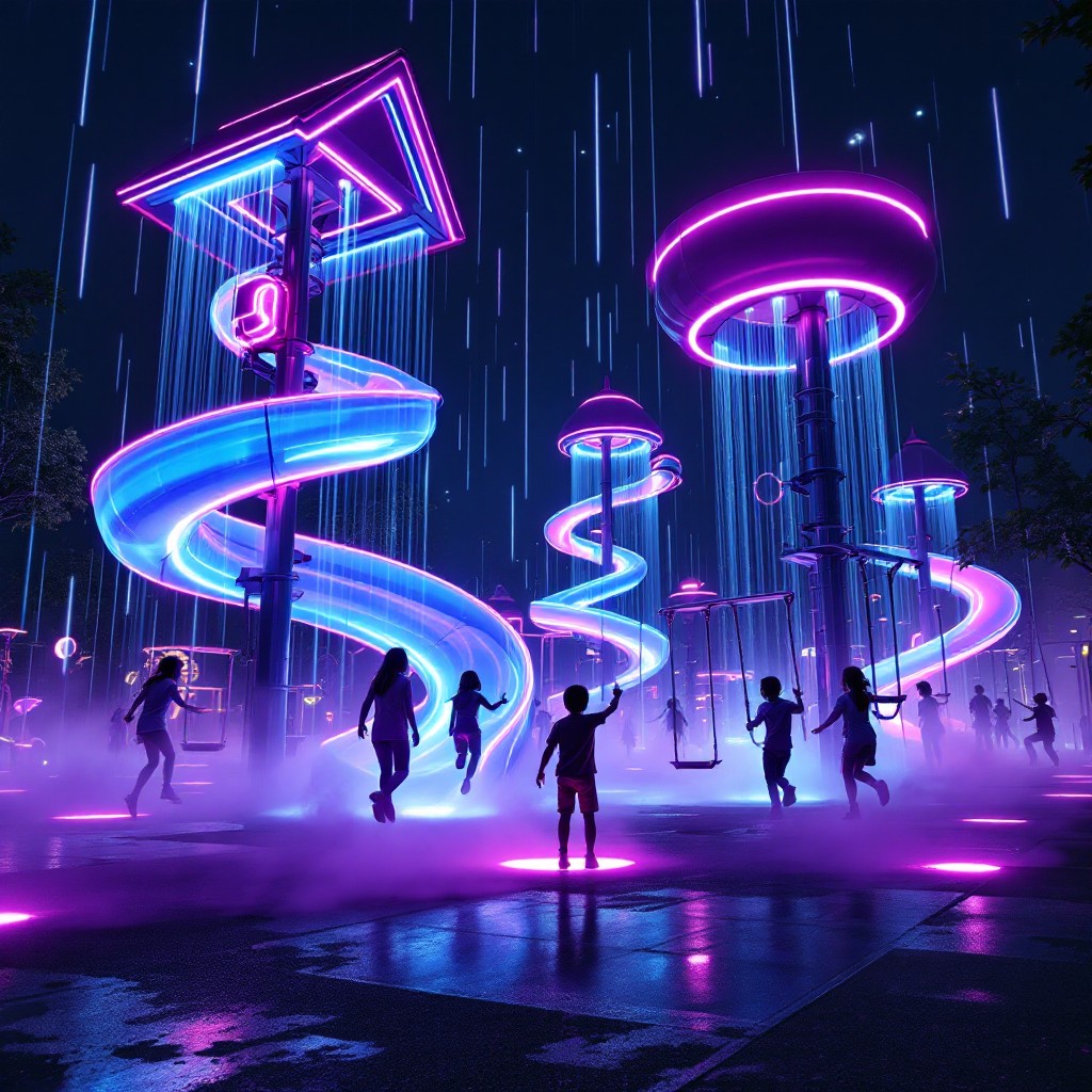 Free Neon Playground Dreams Image - Cyberpunk, Neon, Playground ...