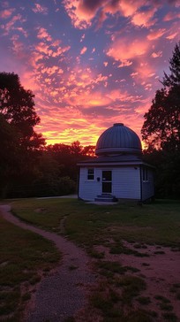 Pink Observatory Free Observatory Under Sunset Image - Sunset, Observatory, Pink ...