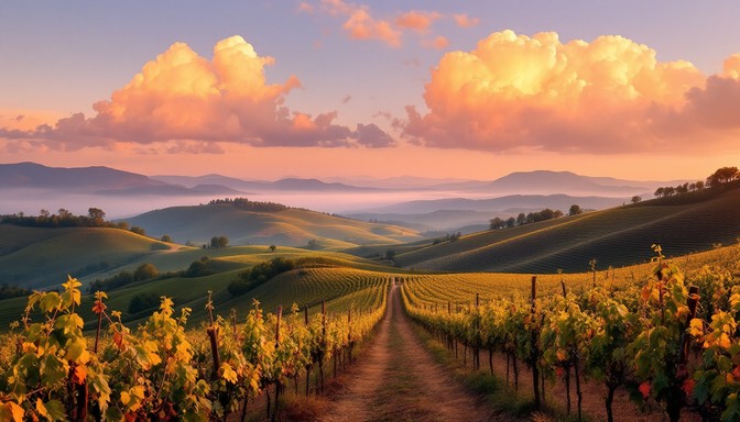 Free Golden Vineyard Sunset Image - Vineyard, Sunset, Landscape ...