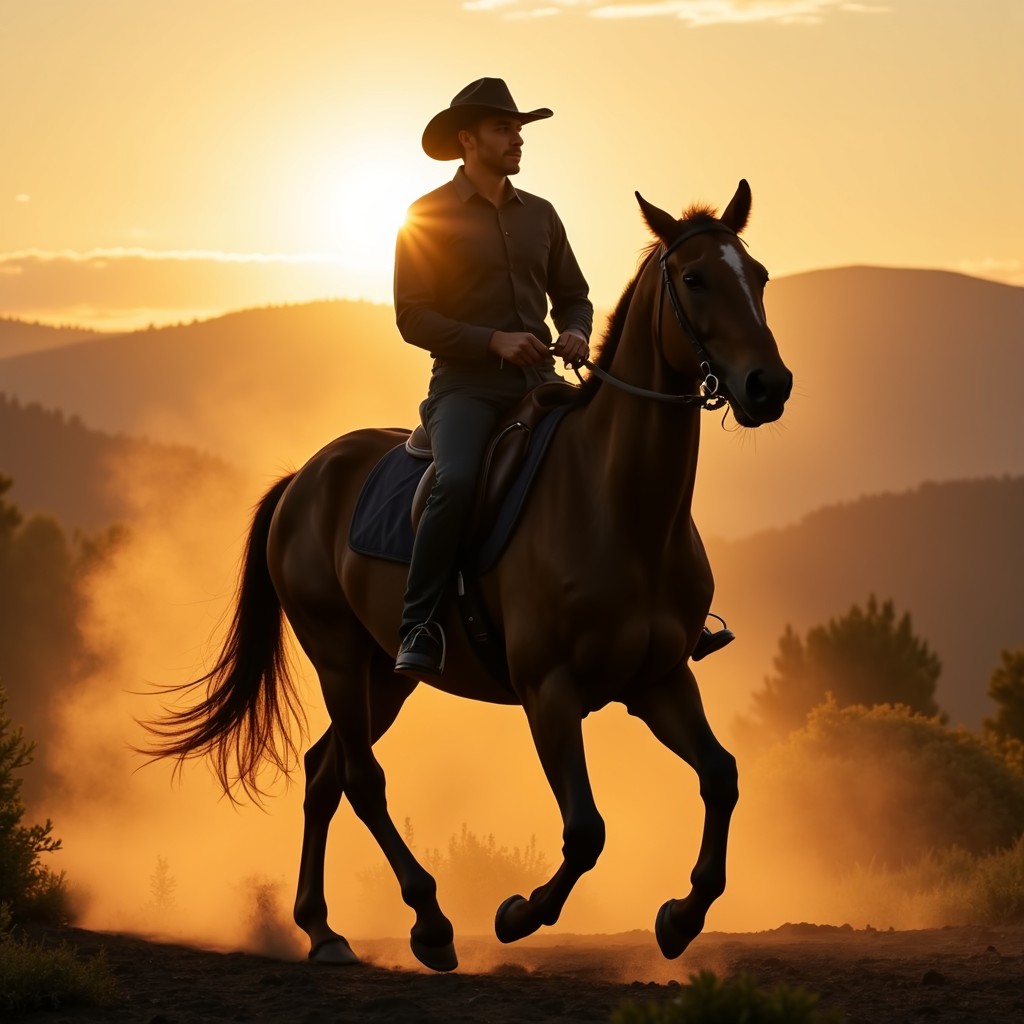 Cowboy Riding Rapter Free Sunset Cowboy Ride Image - Sunset, Cowboy, Horse | Download at ...