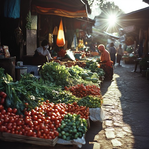 Market Setting Images Free Bustling market sunset Image - Market, Sunset, Vegetables ...