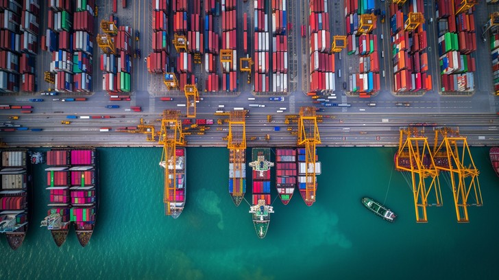 Haslet Container Port Free Cargo Port Aerial Image - Aerial, Cargo, Port | Download at StockCake