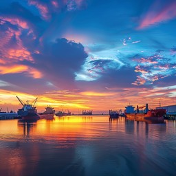 Free Harbor Sunset View Image - Harbor, Sunset, Ships | Download at ...