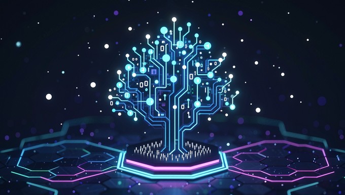 Blue Technology Tree Free Glowing Technology Tree Image - Technology, Tree, Digital ...