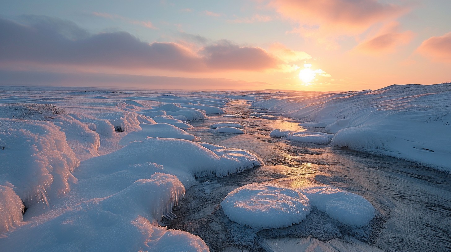 Free Icy Sunset Splendor Image - Sunset, Ice, Snow | Download at StockCake