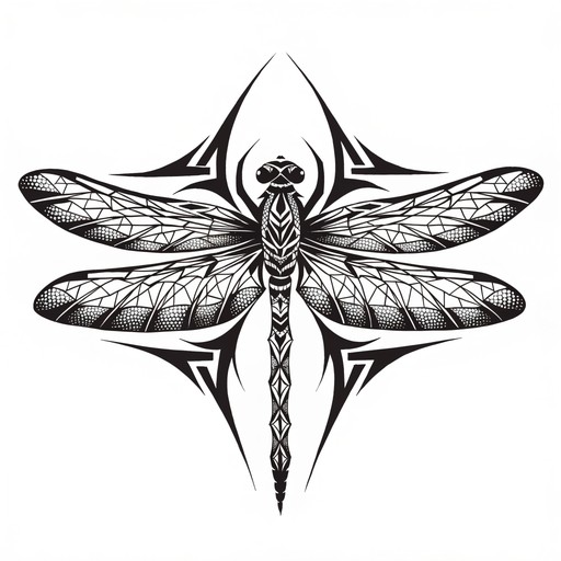 Free Geometric Dragonfly Tattoo Image - Dragonfly, Tattoo, Blackwork ...