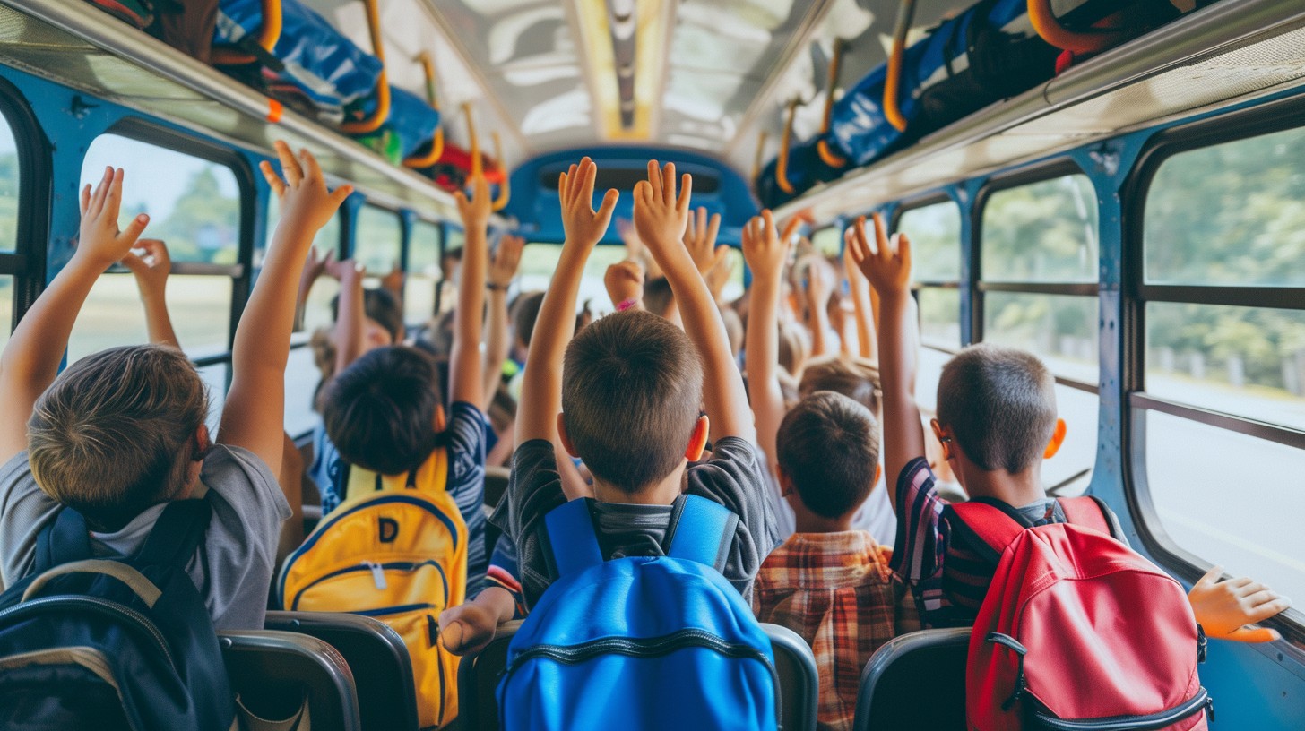 Free Joyful School Commute Image - Children, Schoolbus, Happiness ...