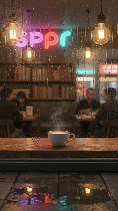 Free Rainy Cafe Dreams Image - Cafe, Coffee, Rain | Download at StockCake