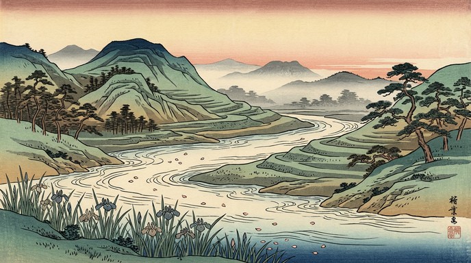 Free Rainbow Water Landscape Image - Rainbow, Ukiyo-e, Japanese ...