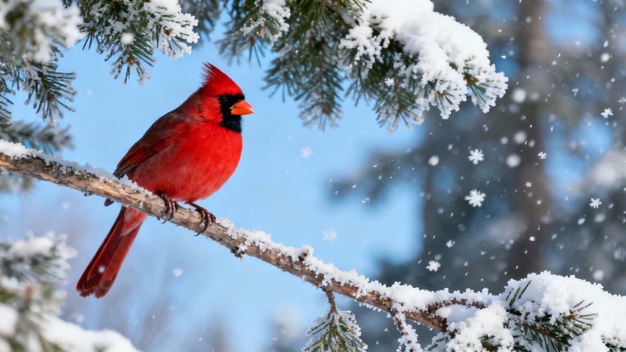 Large Cardinal Display Free Cardinal Winter Beauty Photo - Cardinal, Bird, Winter | Download ...