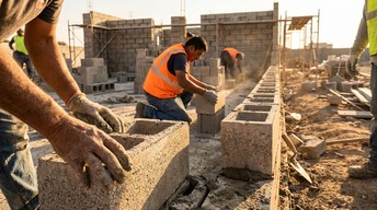 Free Laying Concrete Blocks Image - Construction, Workers, Building ...