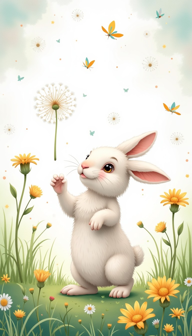 Free Dandelion Wish Bunny Image - Rabbit, Bunny, Dandelion | Download ...