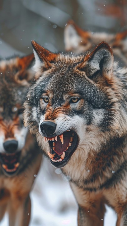 Wolves Intimidating Free Wolves Confronting Aggressively Image - Wolves, Confrontation ...