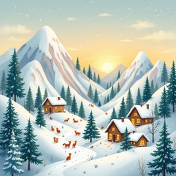 Free Snowy Mountain Village Image - Winter, Mountains, Snow | Download ...