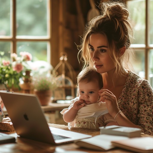 Free Mother multitasking indoors Image - Mother, Toddler, Laptop ...