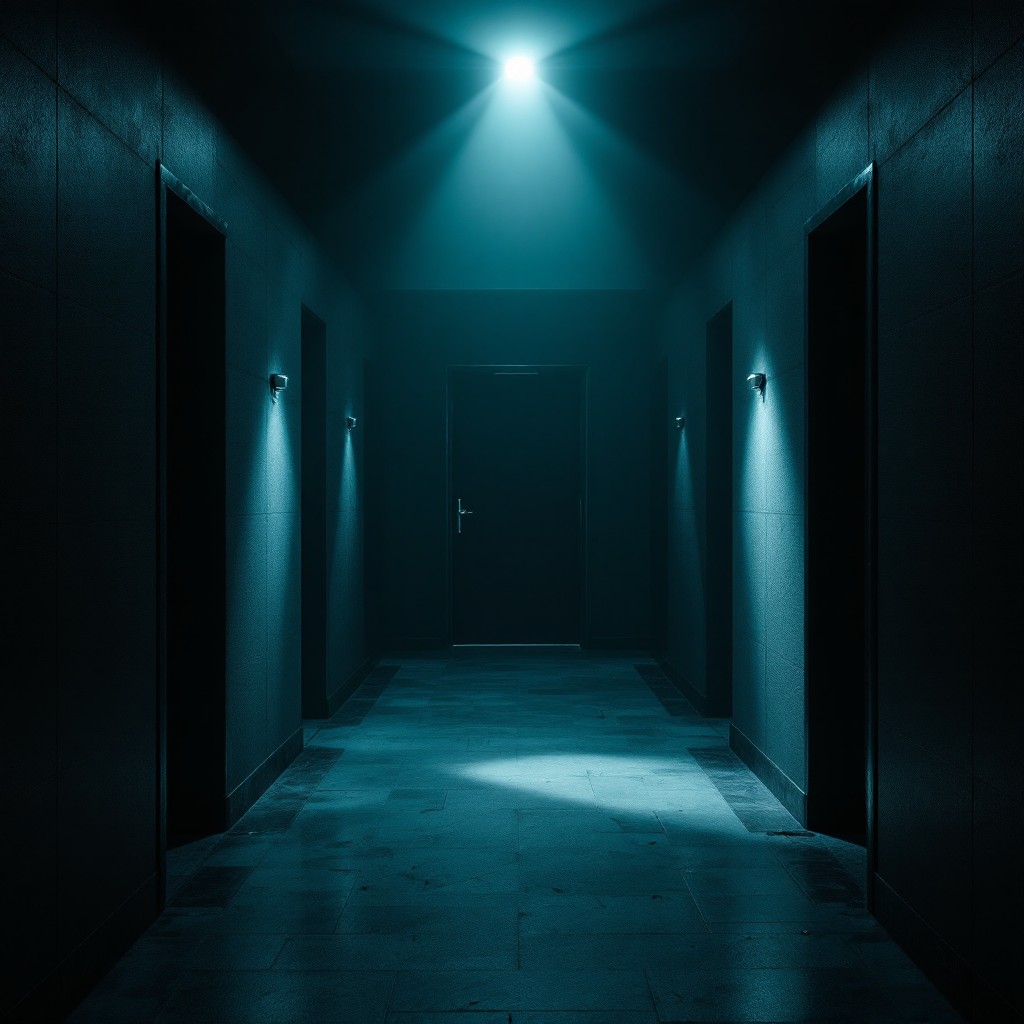 Download Cyan Shadow Corridor Image - Corridor, Cyan, Minimal | StockCake