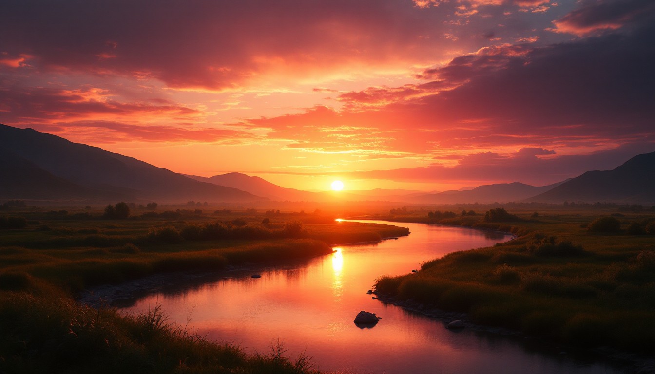 Free Golden River Sunset Image - Sunset, River, Landscape | Download at ...