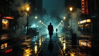 Free Noir City Night Image - Noir, Silhouette, Man | Download at StockCake