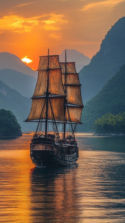Set Sails Images Free Sunset Sail Journey Image - Sunset, Sailing, River | Download at ...
