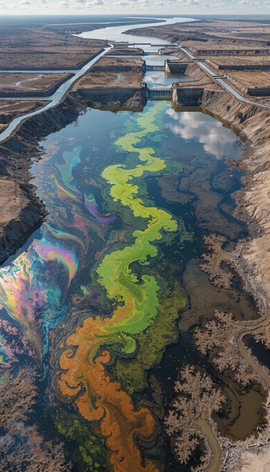 Toxic Dye Rivers Free Toxic River Pollution Image - Pollution, River, Aerial | Download ...