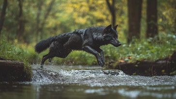Download Wolf crossing stream Image - Wolf, Forest, Stream | StockCake