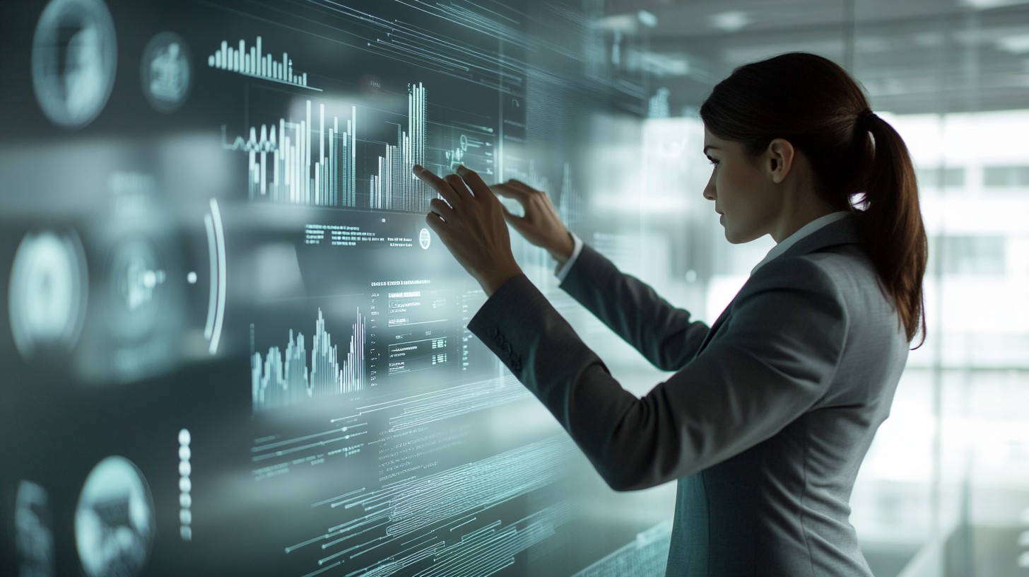 Free Analyzing data visualization Image - Technology, Businesswoman ...