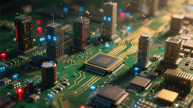 Free Illuminated Digital Landscape Image - Circuit, Microchip ...