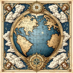 Earth Renaissance Style Free Renaissance Earth Portrait Image - Cartography, Renaissance, Globe ...