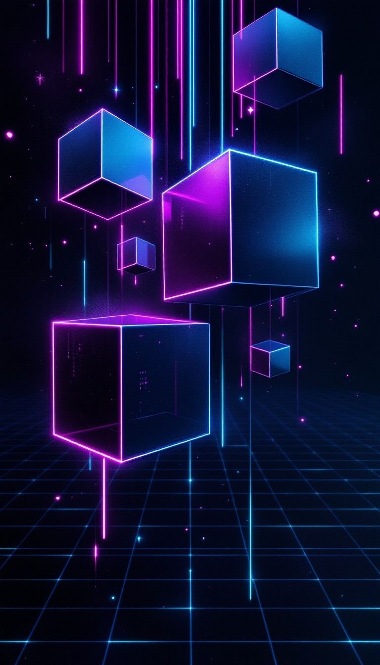 Free Neon Cubes Dancing Image - Cyberpunk, Neon, Geometric | Download ...