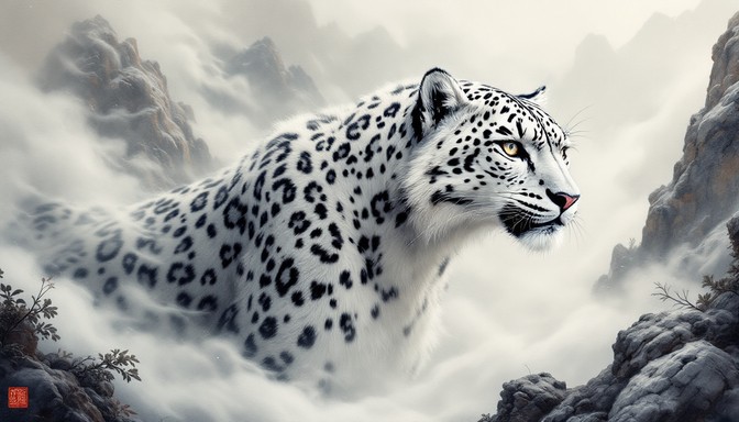 Free Mystical Mountain Leopard Image - Leopard, Mountains, Mist ...